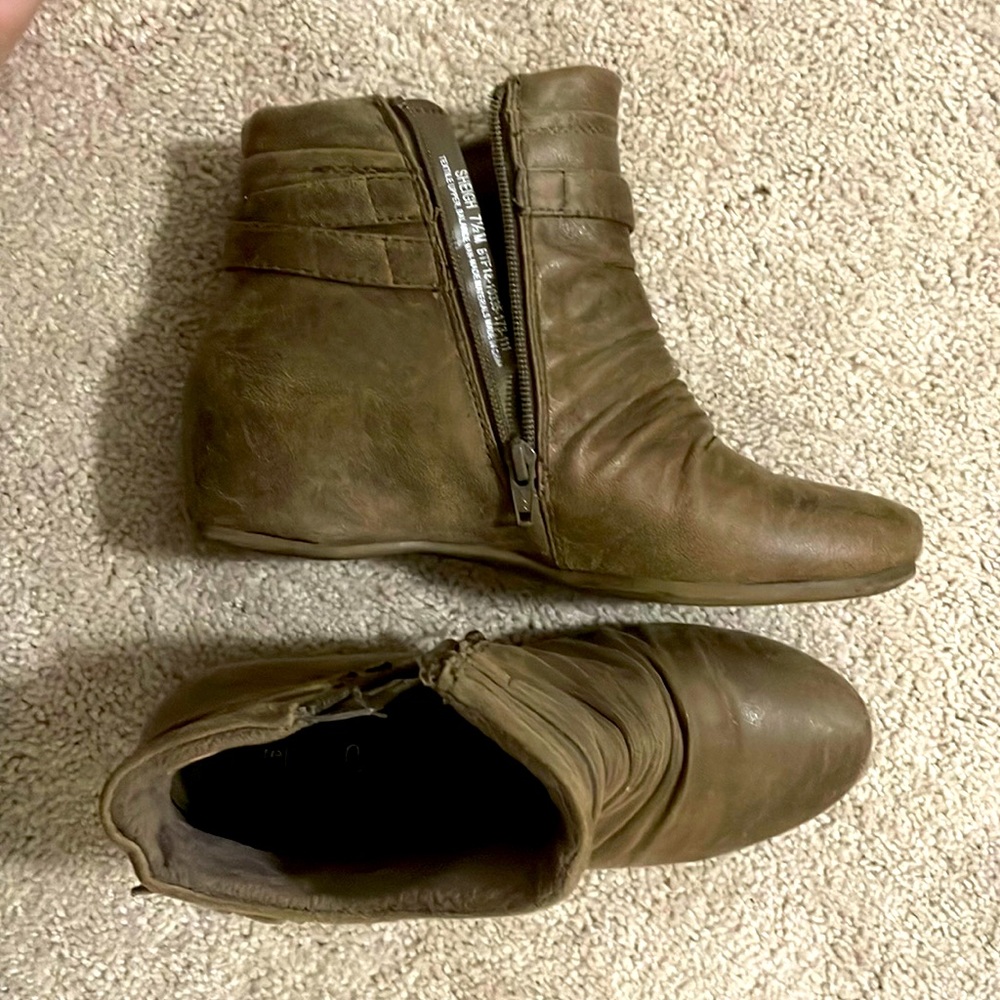 Brown/gray booties! Lightly worn.